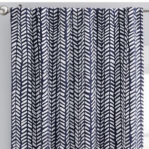 Pottery Barn broken arrow cotton black out curtain.